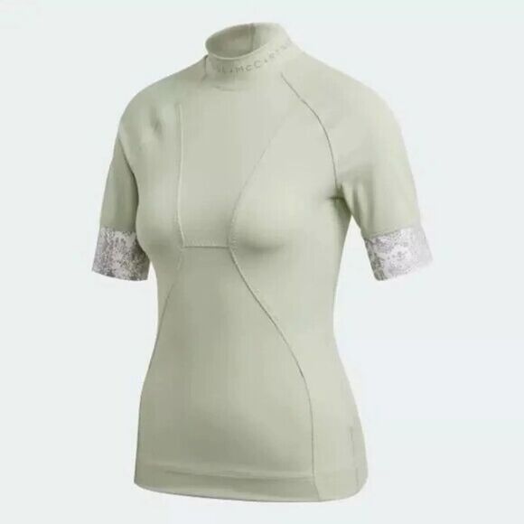 Adidas Stella McCartney Women Small Heat RDY Run Tee Green FK9701 Compression - Picture 6 of 6